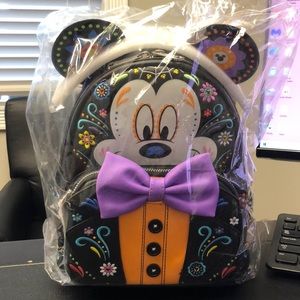 Loungefly Disney Mickey Mouse Sugar Skull Cosplay Mini Backpack